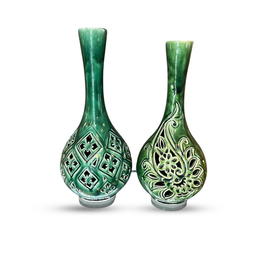 Glazed Green Gourd Vase