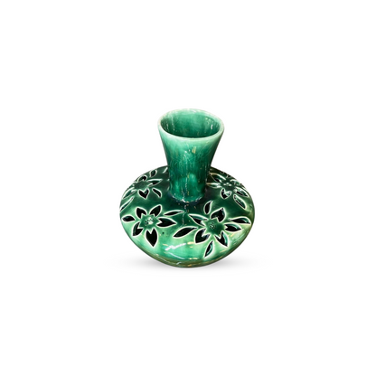 Glazed Green Tabletop Vase