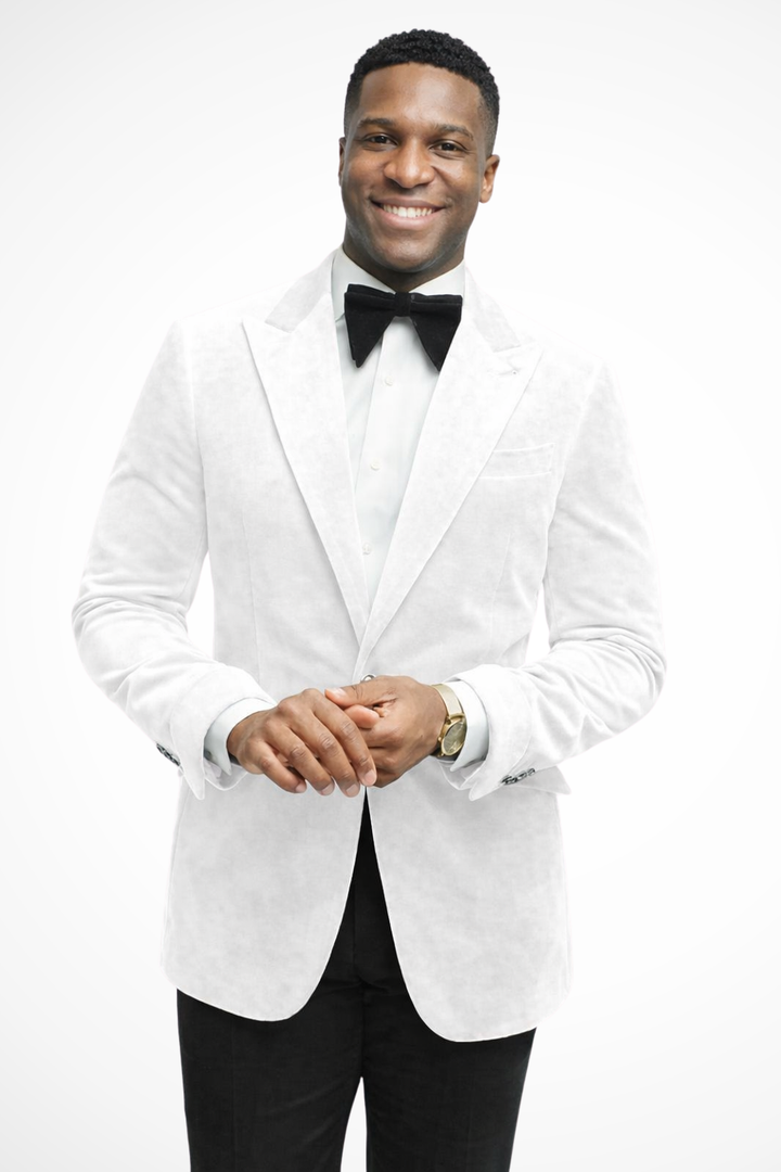 Magnusl | Men Velvet Peak Lapel Wedding Guest Blazer