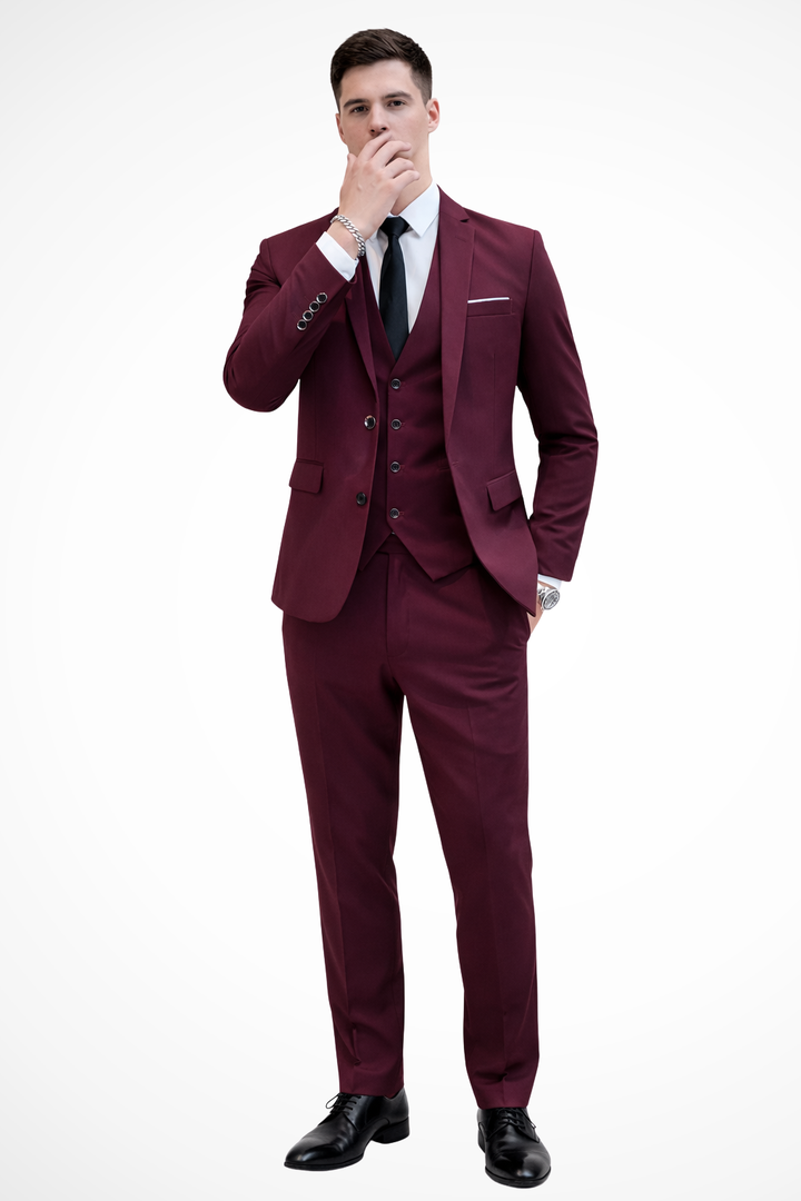 Hightouch | Men 3-Piece Slim Fit Wedding Guest Suit
