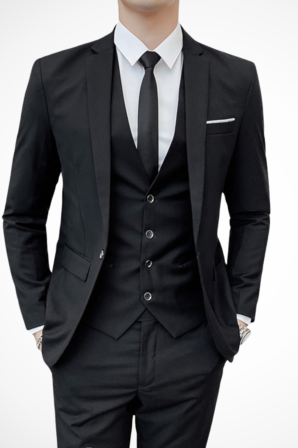 Hightouch | Men 3-Piece Slim Fit Wedding Guest Suit