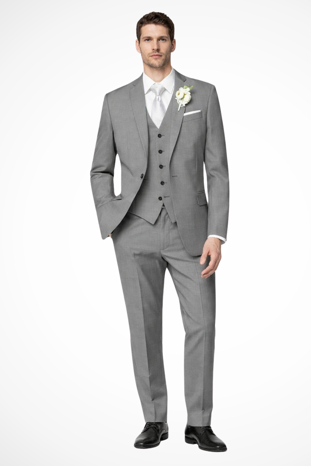 Hightouch | Men Single Breasted 3-Piece Wedding Guest Formal Suit