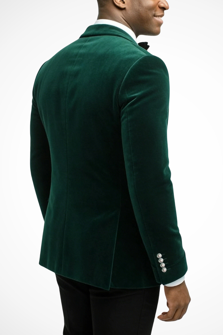 Magnusl | Men Velvet Peak Lapel Wedding Guest Blazer