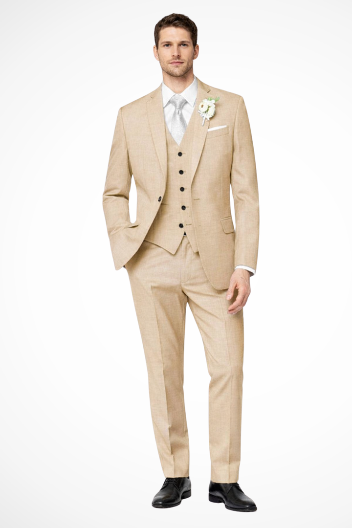 Hightouch | Men Single Breasted 3-Piece Wedding Guest Formal Suit