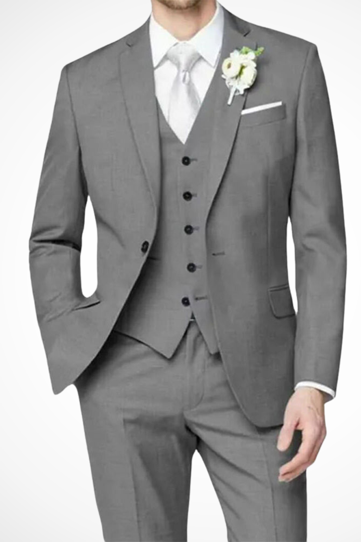 Hightouch | Men Single Breasted 3-Piece Wedding Guest Formal Suit