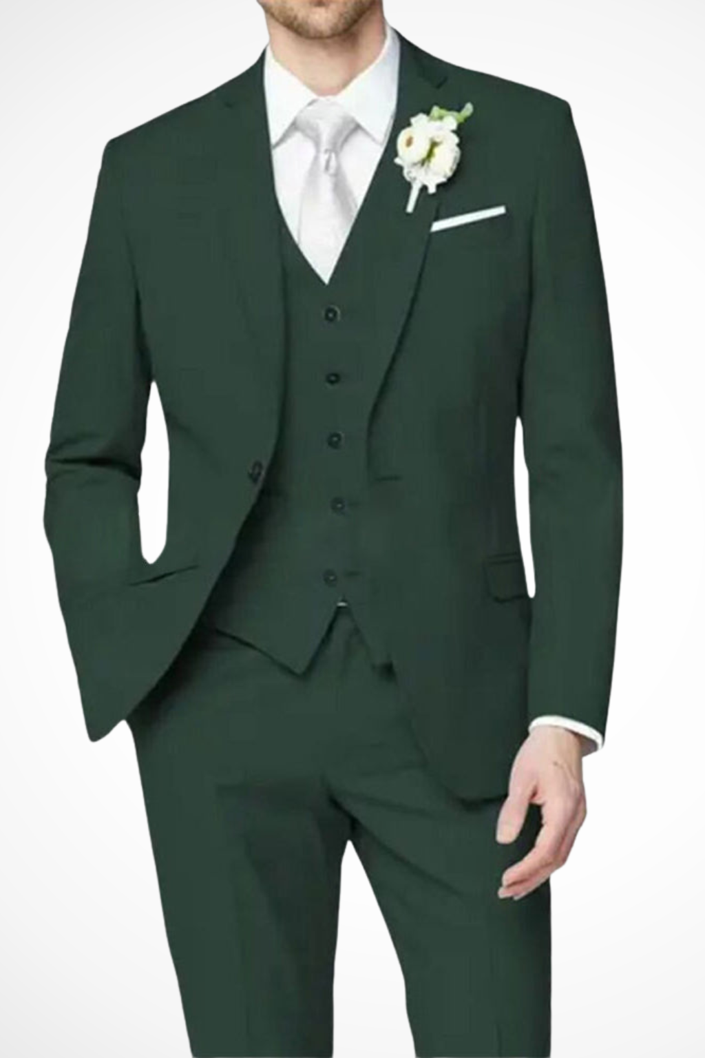 Hightouch | Men Single Breasted 3-Piece Wedding Guest Formal Suit