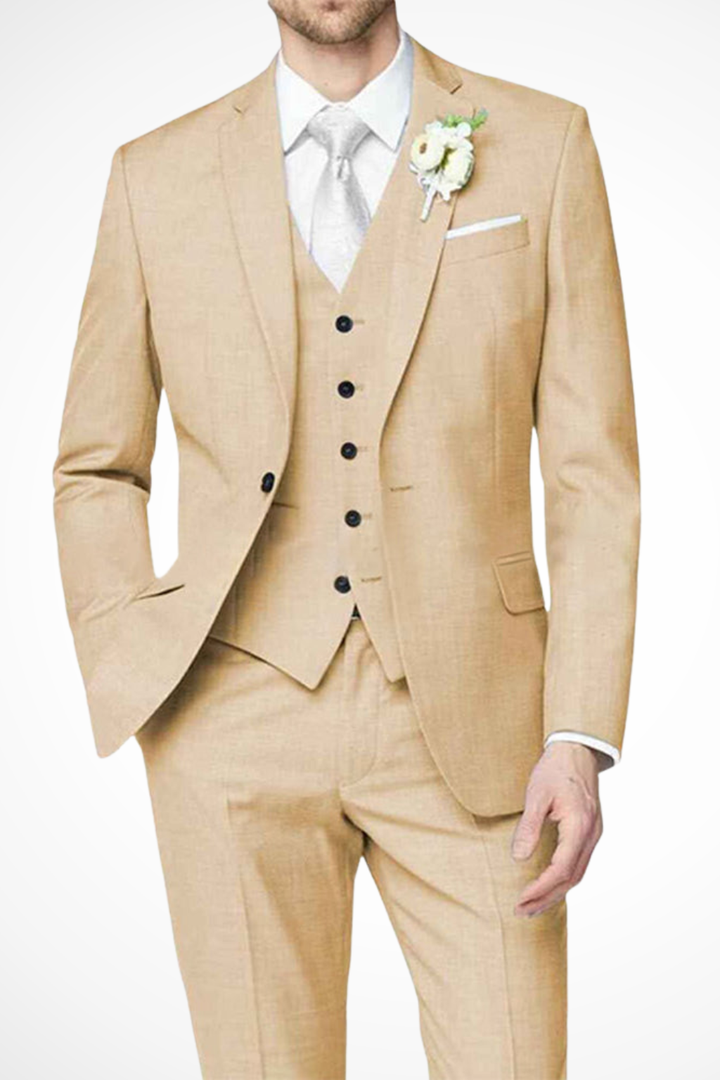 Hightouch | Men Single Breasted 3-Piece Wedding Guest Formal Suit