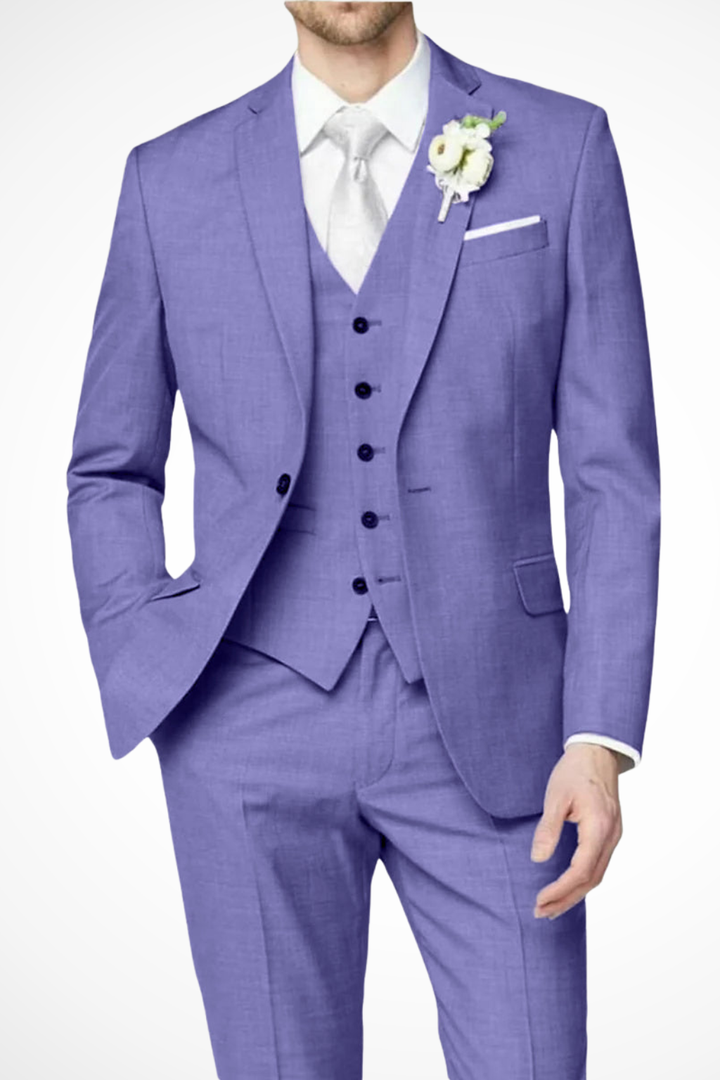 Hightouch | Men Single Breasted 3-Piece Wedding Guest Formal Suit
