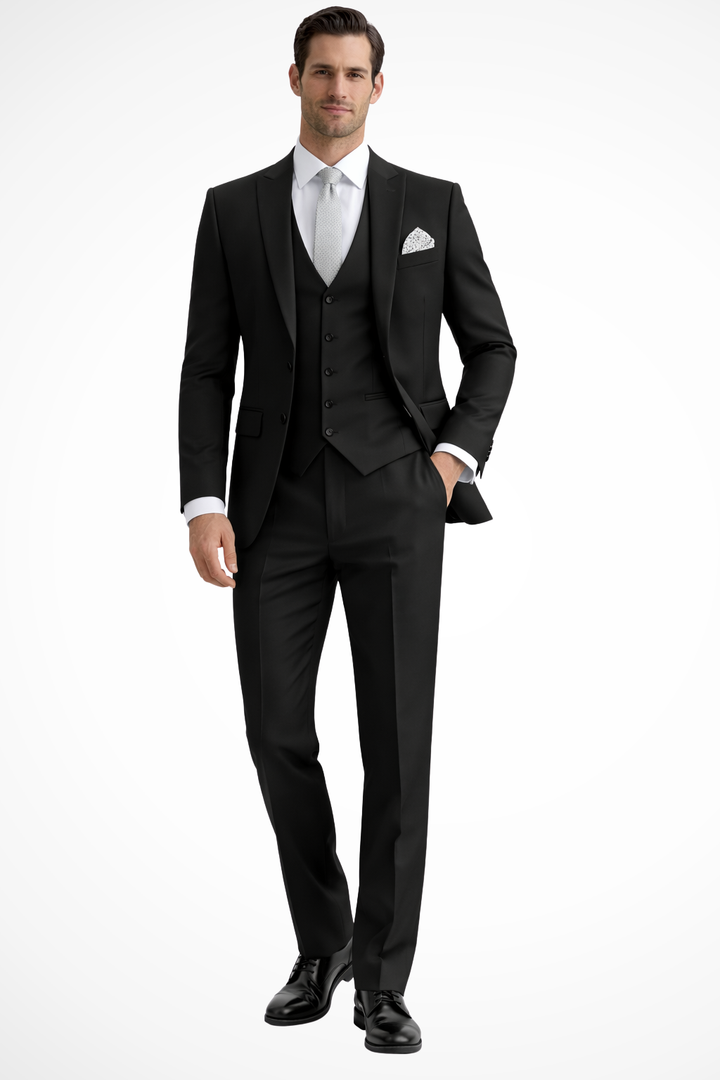 Hightouch | Men Slim Fit 3-Piece Wedding Guest Peak Lapel Suit