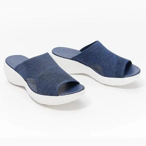 2025 New Cross-Border Plus Size Ladies Slippers Flat Bottom Summer Beach Sandals Height Increasing Open Toe Design in Stock