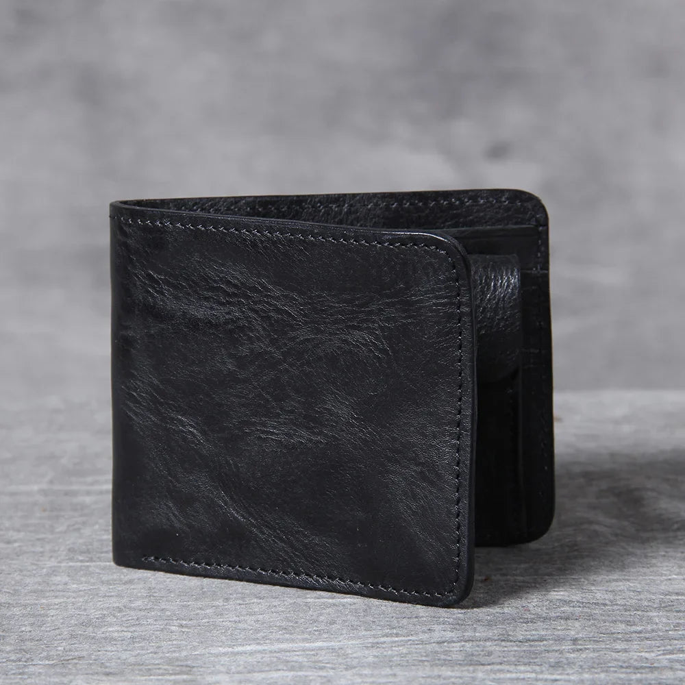 Men's Vintage Cowhide Leather Wallet | Slim Bifold