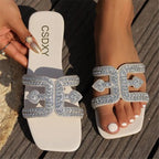 Women's PU Flat Sandals – Outdoor House Slippers & Fashion Beach Slides-HighTouch