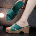 Women’s Chunky Heel Platform Wedge Sandals – Open Toe Jute Summer Shoes