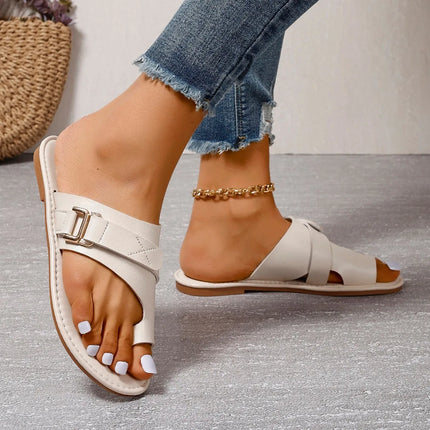 Women's Large-Size Platform Beach Sandals – Open-Toe Casual Slip-Ons