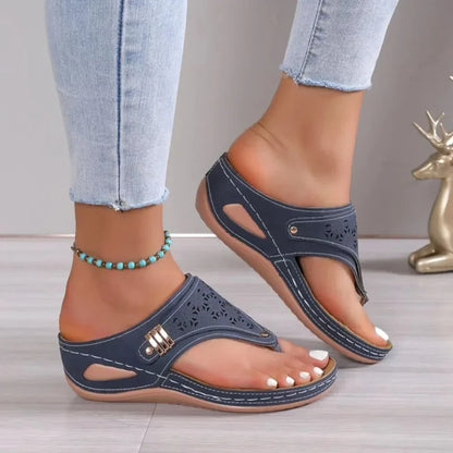 2025 Women's Lightweight Clip Toe Wedge Sandals – Non-Slip Summer Platform Flip Flops