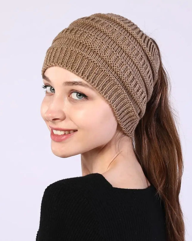 Women’s Ponytail Knitted Beanie