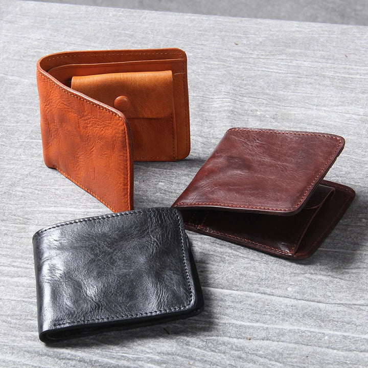 Men's Vintage Cowhide Leather Wallet | Slim Bifold