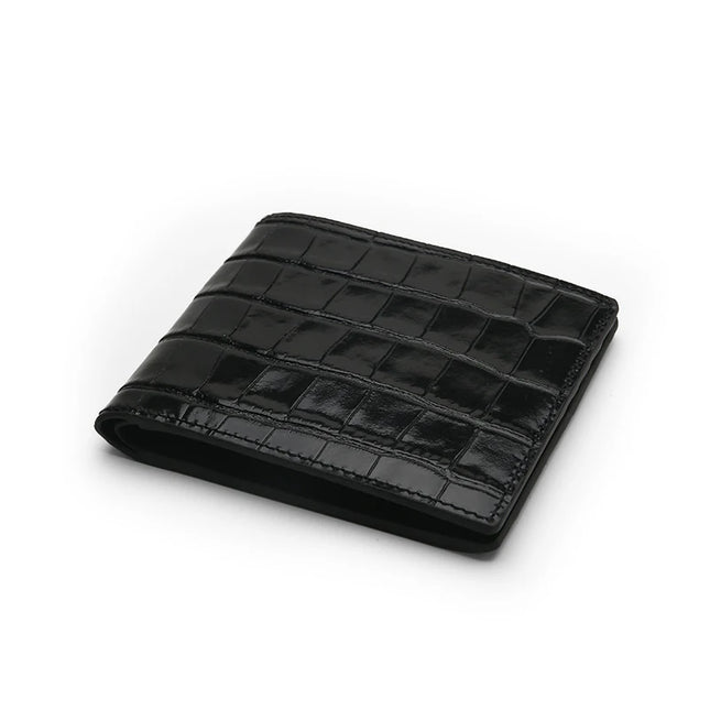 Hiram Beron Custom Name Crocodile Pattern Leather Wallet