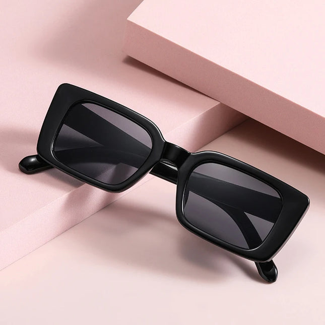 SO&EI Small Rectangle Leopard Sunglasses – Unisex Trendy UV400 Shades