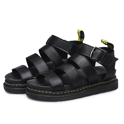 Women’s Soft Leather Platform Sandals – Summer Open Toe Wedge Flats