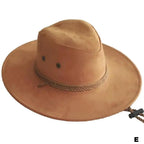 Western Cowboy Hat for Men – Wide Brim Breathable Adjustable Fit Summer Sun Protection-HighTouch
