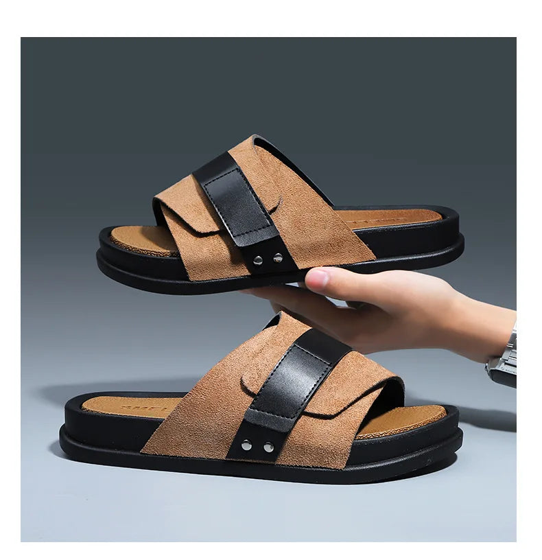 Men’s EVA Flat Slides – Lightweight Non-Slip Summer Beach Sandals-HighTouch