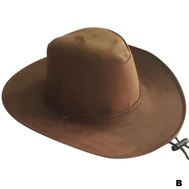 Western Cowboy Hat for Men – Wide Brim Breathable Adjustable Fit Summer Sun Protection