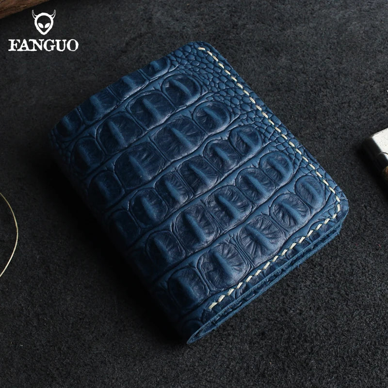 Retro Alligator Pattern Handmade Leather Wallet