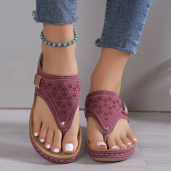 Women's Lightweight Clip Toe Wedge Sandals – Non-Slip Summer Platform Flip Flops-HighTouch
