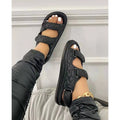 Double Strap Women’s Flat Sandals – Soft Outdoor Summer Beach Shoes-HighTouch