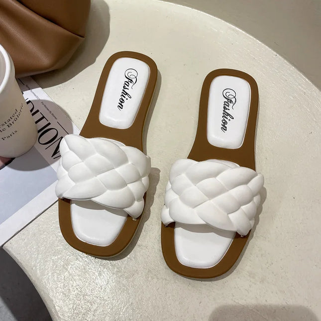 Korean Style Women's Open Toe Summer Platform Sandals – Lightweight, Anti-Slip, Casual Beach Slippers