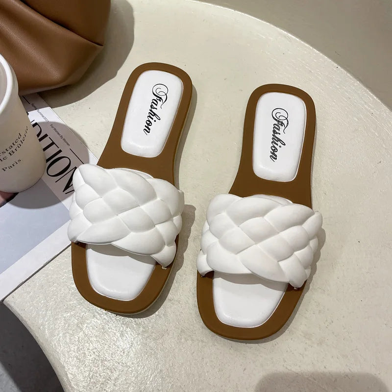Korean Style Women's Open Toe Summer Platform Sandals – Lightweight, Anti-Slip, Casual Beach Slippers