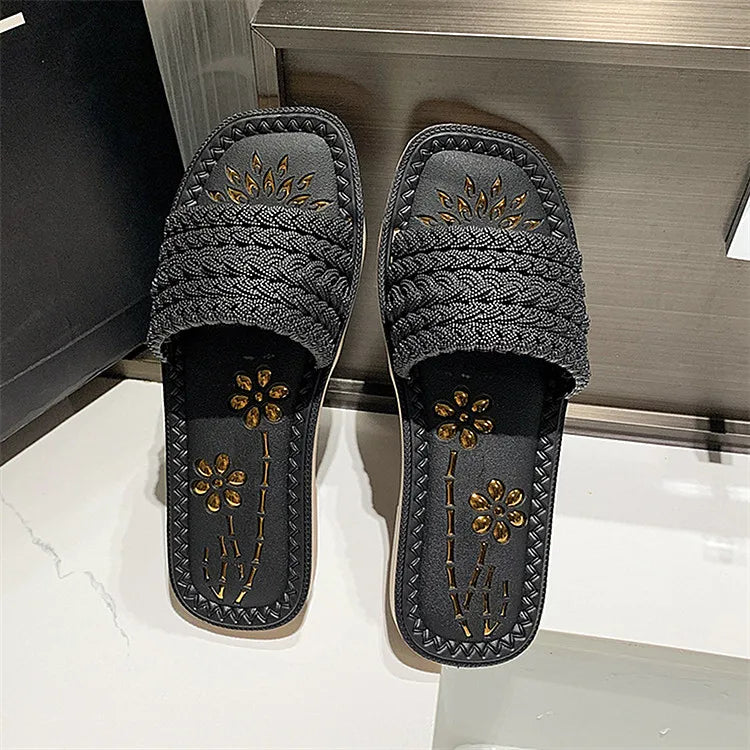 Women’s Slip-On Platform Sandals – Summer Flat Anti-Slip Fashion Slides