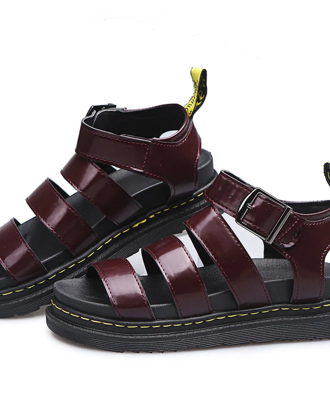 Women’s Soft Leather Platform Sandals – Summer Open Toe Wedge Flats