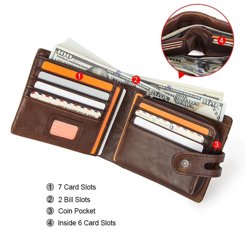 Men’s Crazy Horse Leather Wallet