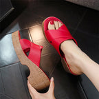 Women’s Chunky Heel Platform Wedge Sandals – Open Toe Jute Summer Shoes-HighTouch