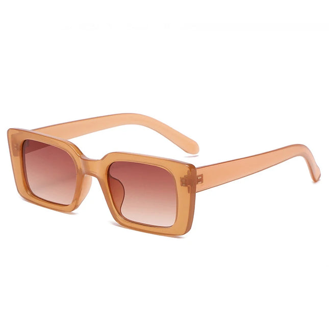 SO&EI Small Rectangle Leopard Sunglasses – Unisex Trendy UV400 Shades