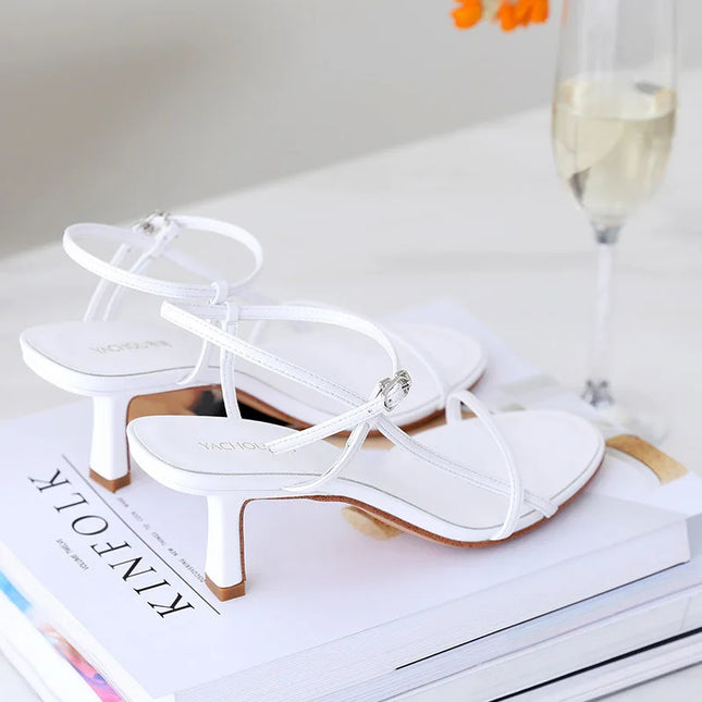 Summer high-heeled sandals for women Featuring a fine heel