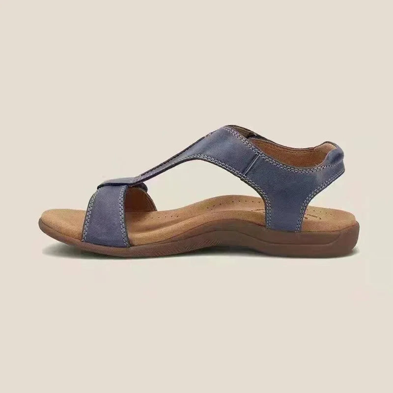Women's Belt Buckle Sandals - Round Hollow-Toe Flat Heel (Size 4-13) | Plus Size Available | HighTouch