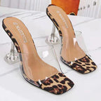 Fierce Leopard Print Heeled Sandals – Bold Style with Clear Strap Edge-HighTouch