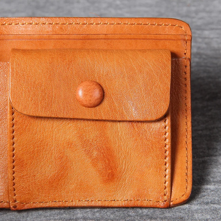 Men's Vintage Cowhide Leather Wallet | Slim Bifold