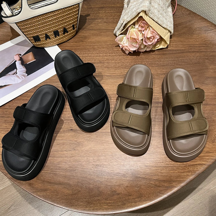 Women's Summer Velcro Sport Sandals – Thick Sole Casual Beach Slides-HighTouch