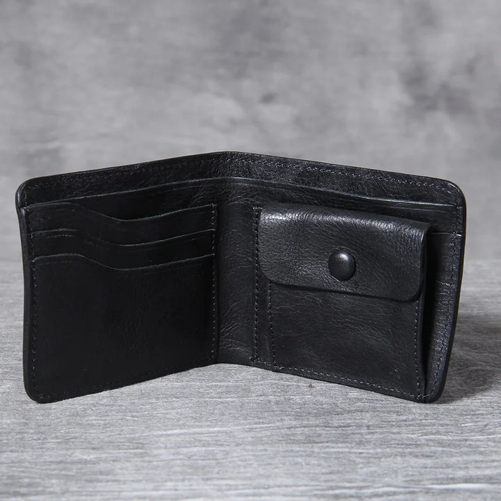 Men's Vintage Cowhide Leather Wallet | Slim Bifold
