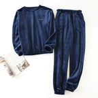 Thick Velvet & Flannel 2-Piece Pajama Set Men-HighTouch