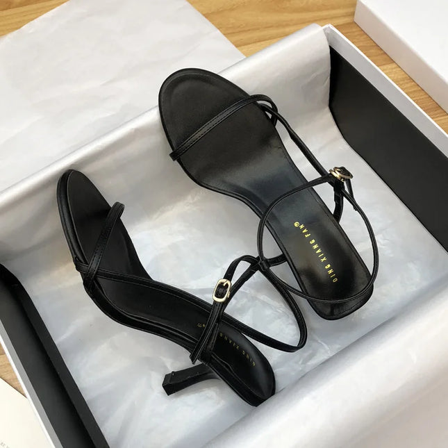 Summer high-heeled sandals for women Featuring a fine heel