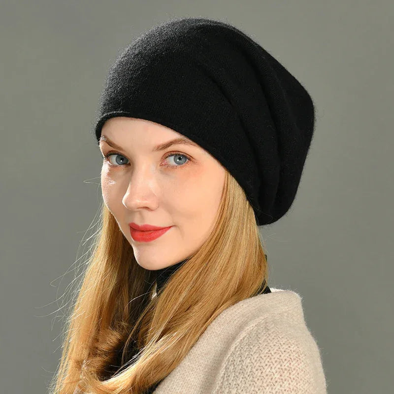 Women’s Soft Wool Slouch Beanie for Winter