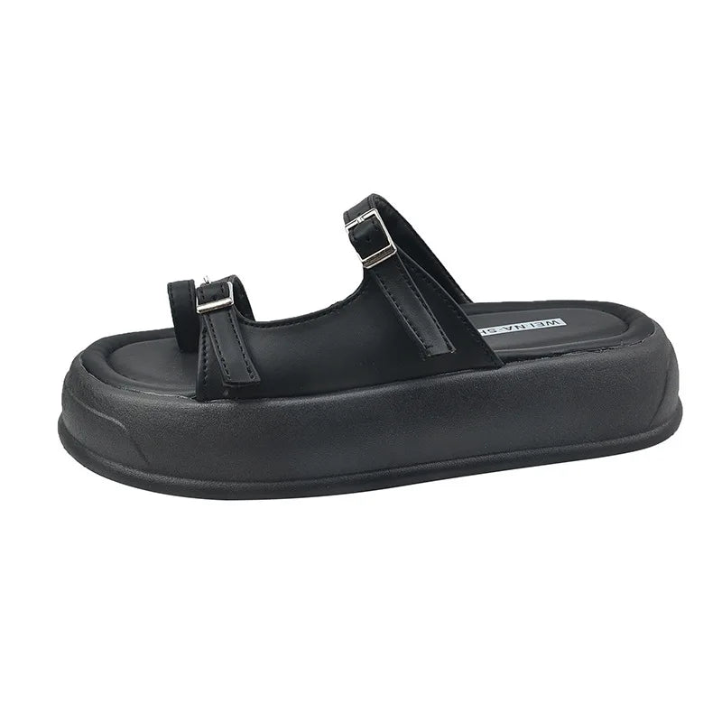 Beach Sandals for Women | Thick Sole Korean Slippers