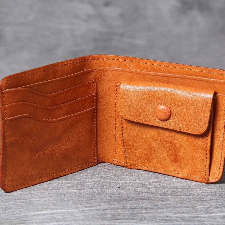 Men's Vintage Cowhide Leather Wallet | Slim Bifold