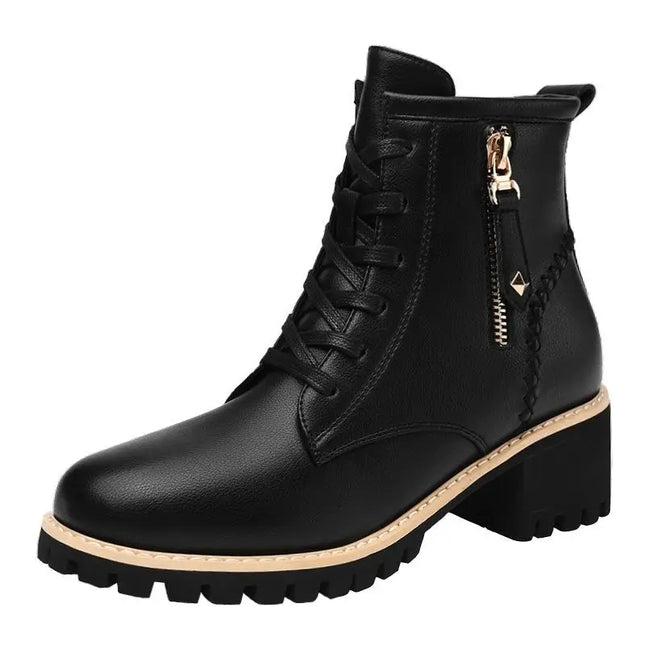 Women’s Chunky Heel Ankle Boots – Stylish Comfort & Lift