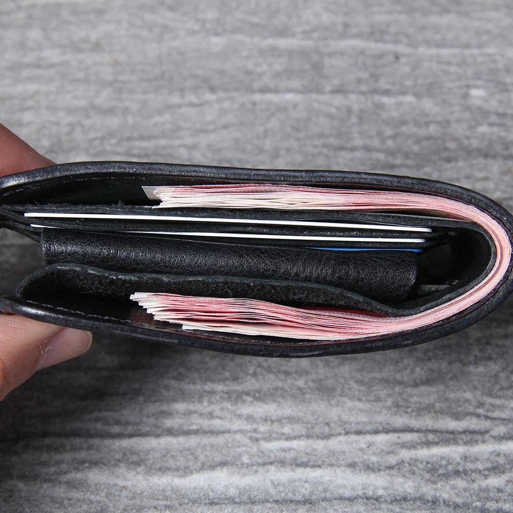 Men's Vintage Cowhide Leather Wallet | Slim Bifold